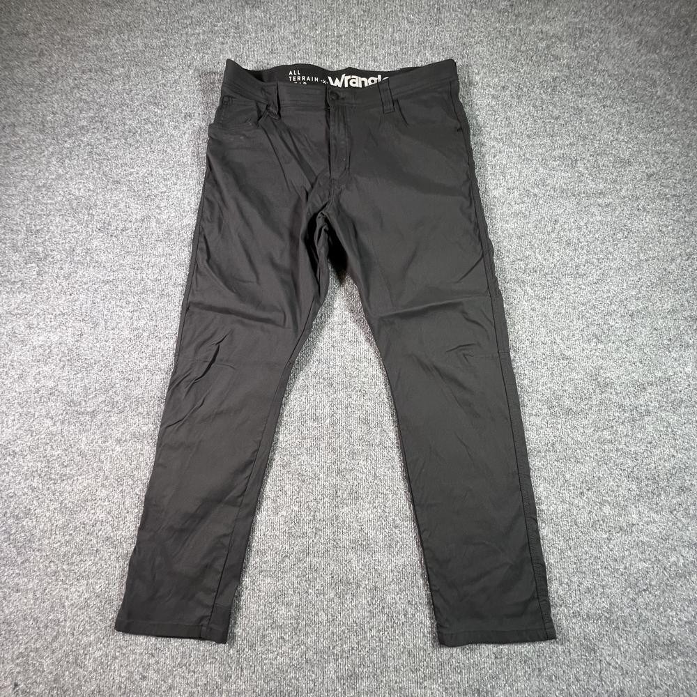 Wrangler ATG Khakis Pant Men's 38x30 Black Cotton Straight Workwear Stretch